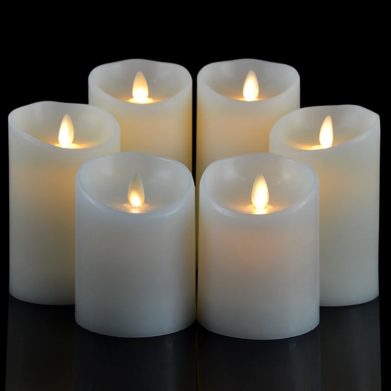 3 шт./компл. Беспламенного светодио дный свечи реалистично движущихся фитиль воск
