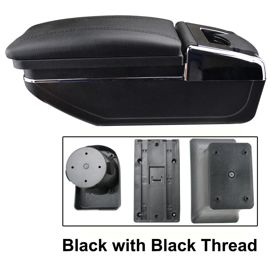Black thread Центральная консоль для Renault Dacia Sandero Logan 2013- ящик для хранения подлокотник Подлокотник подлокотник поворотный - Название цвета: Black thread