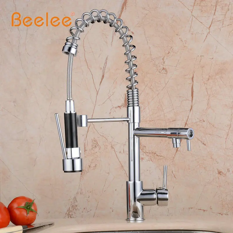 Смеситель для кухни Beelee BL0783 хромированный латунный с одной ручкой отверстием