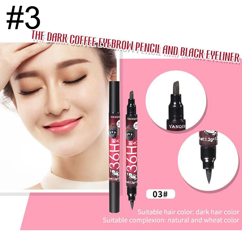 1 шт. 2 в 1 водостойкая жидкая подводка для глаз Make Up beauty Comestics Стойкая подводка для глаз карандаш для макияжа инструменты для теней для век цвета