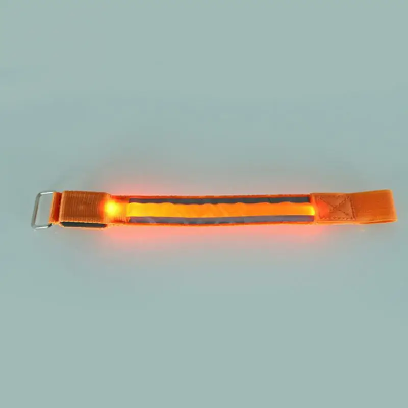 orange 1 шт. светодиодный светоотражающий светильник, нарукавная повязка на руку, ремень безопасности для ночных видов спорта, бега, велоспорта, ремешок на руку, браслеты на запястье - Цвет: orange
