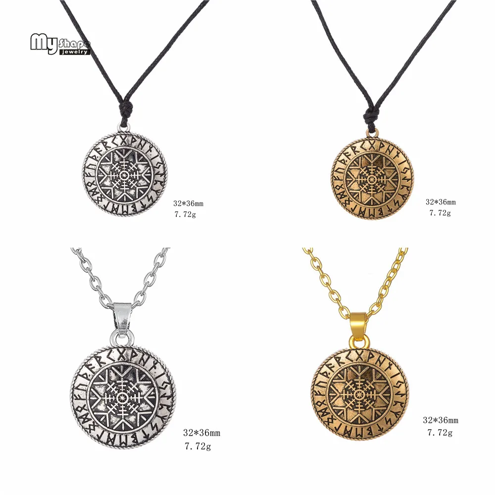My shape колье с кулоном в стиле викингов компас Vegvisir колье Helm of Awe Aegishjalmur скандинавский кулон с рунами ожерелье s скандинавский амулет