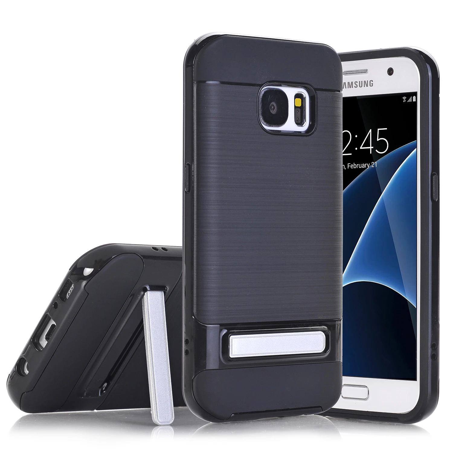 Mooshion Роскошные PC + TPU Чехол для Samsung Galaxy S7 Edge чехол Ultra Slim Панцири Kickstand Защитный edge |