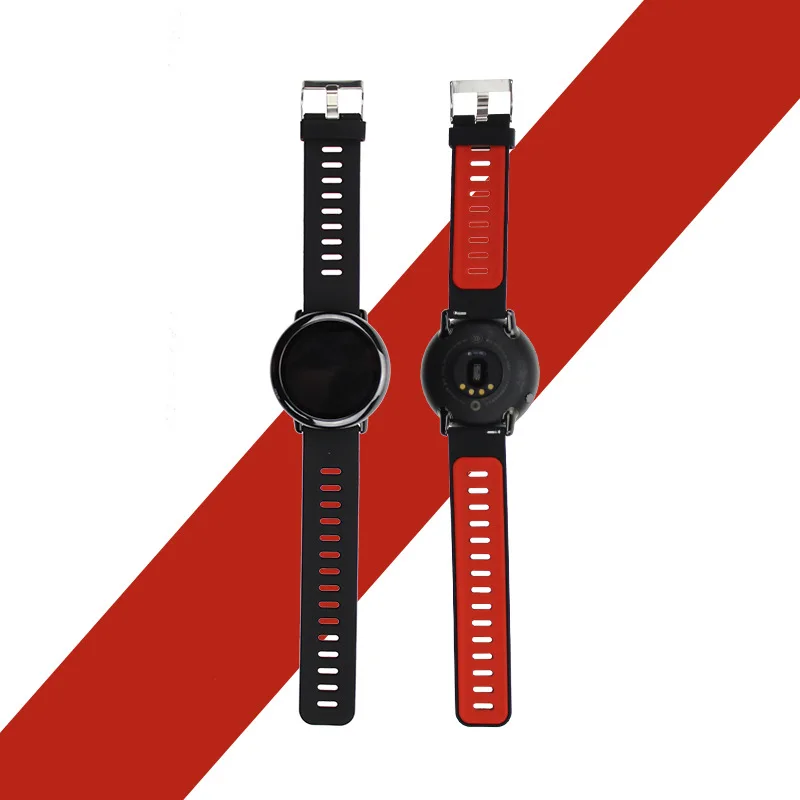 Ремешок для часов для оригинальных часов Huami Amazfit Stratos 2 2 s Pace 22 мм двухцветный силиконовый браслет ремешок для huawei watch GT smart Watch