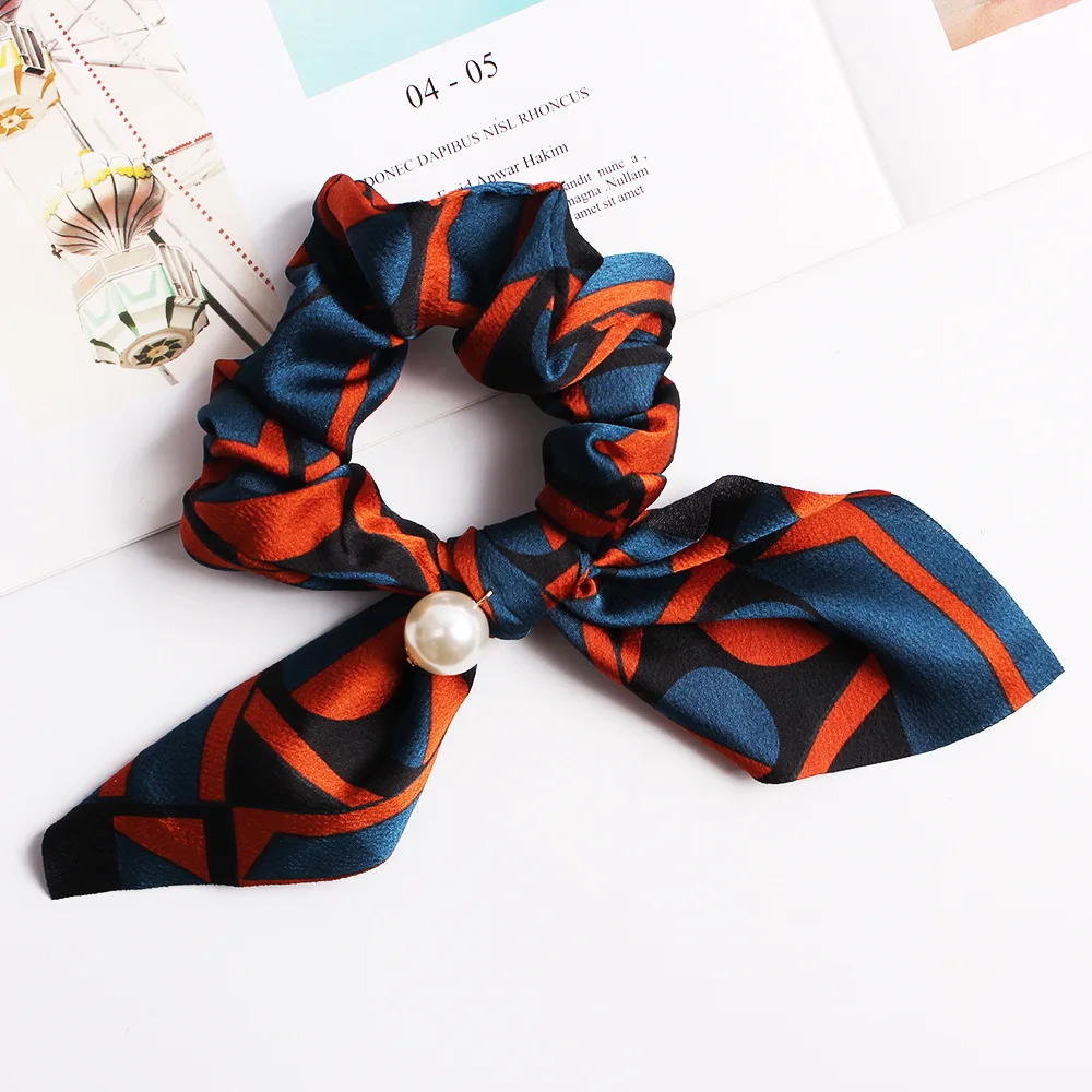 Резинки для волос с жемчужинами и цветами резинки ушками кролика женские