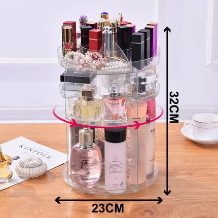 C 360 Вращающийся органайзер для косметики Make Up Table Cosmetic Box - Цвет: C