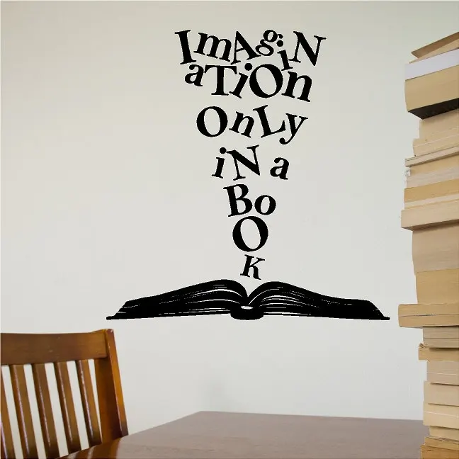 YOYOYU Art Home Decor воображение только в книжном Наклейка на стену винил Стикеры