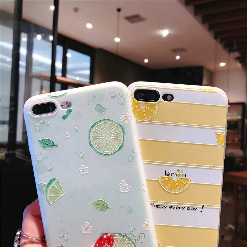 Чехол для Телефона iPhone 7 8 чехол 5 5S SE 6 6S Plus летние чехлы с лимонами X XR XS Max