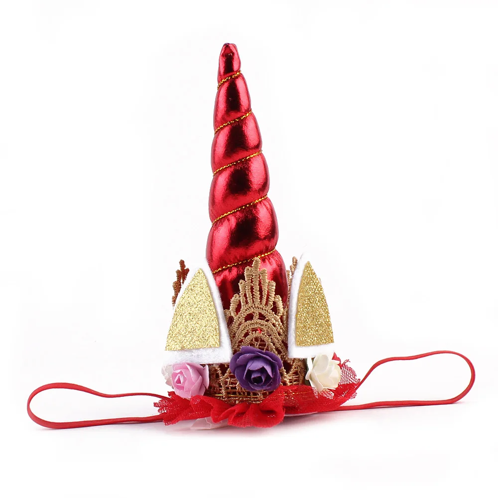 1 шт. блестящая металлическая повязка на голову с единорогом для девочек и детей