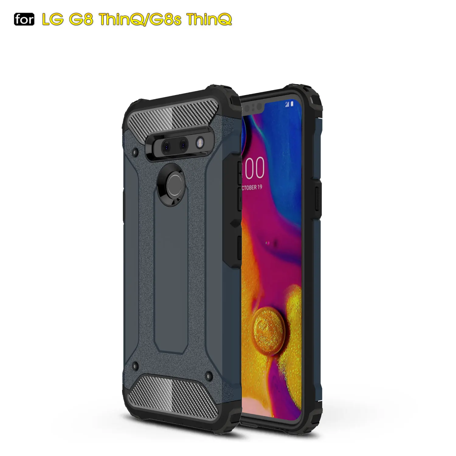 navy LG G8ThinQ LMG820UM1 чехол 6," LG G8 G820N Броня чехол LG G8s ThinQ LMG820UMB чехол для телефона LG G8 ThinQ LMG820QM7 телефон оболочки - Цвет: navy