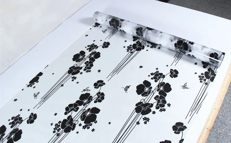 Белая черная бабочка цветок электростатическое цепляться без клея дверь ванной