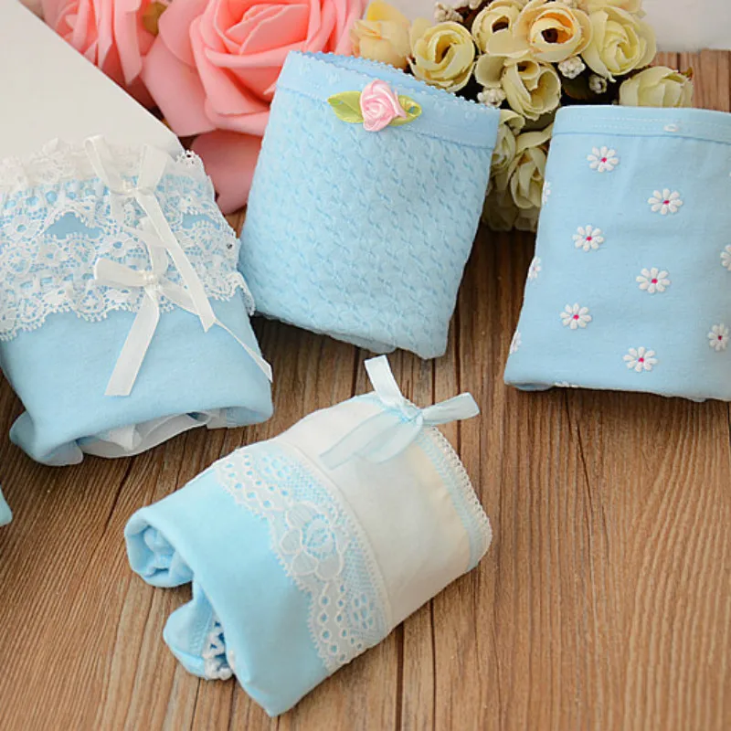 New 5Pcs/Lot Girl Panties Lace cartoon Underwear Kids Briefs Cotton Lingerie Soft Comfortable 12-22year Young women's underwear | Мать и