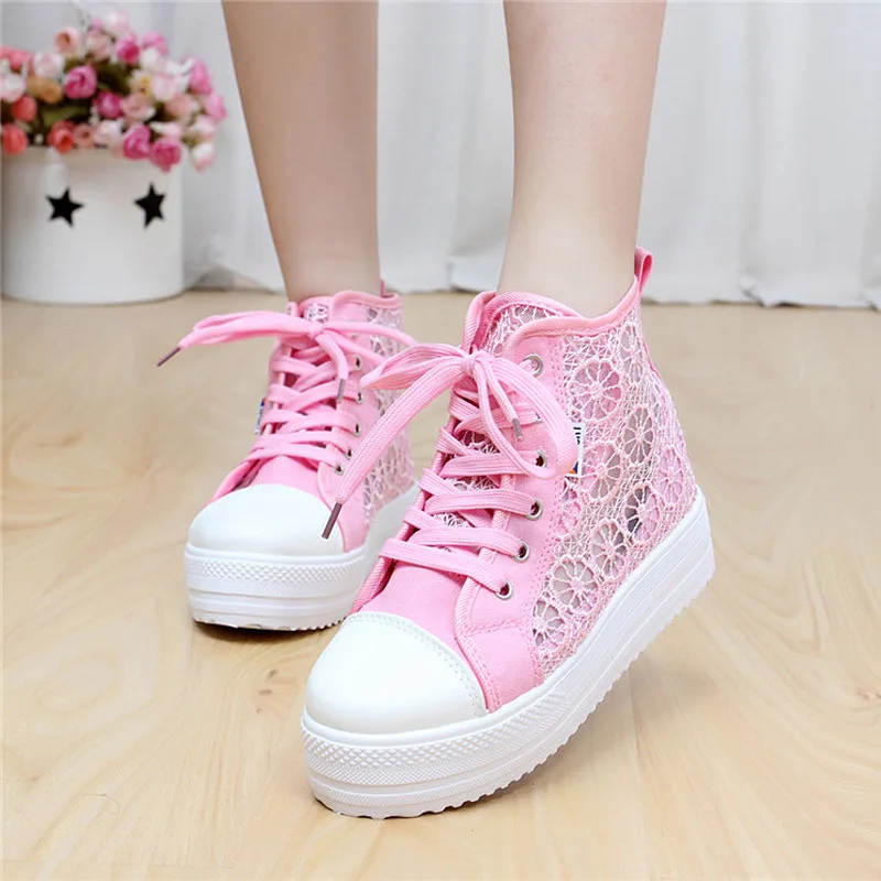 Новинка Женские парусиновые туфли с вырезами и цветочным принтом Дышащие