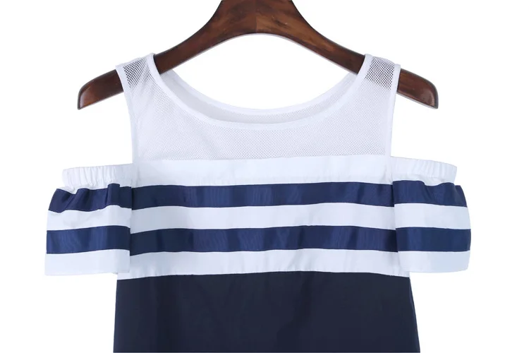 Новый Женский Лето Плюс Большой Размер Темно Синий Платье Без Бретелек Дамы