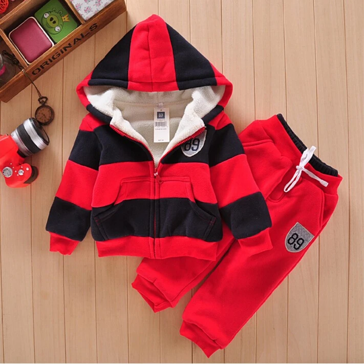 2016 Hot Sell Boys Girls Children Winter Wool Sherpa Baby Sports Suit Jacket Sweater Coat &amp Pants Thicken Kids Clothes Set | Детская