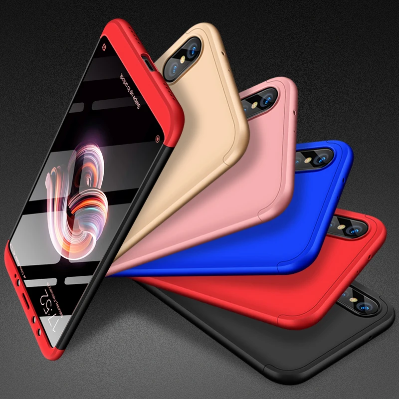 Чехол GKK для Xiaomi 6X A2 с полной защитой 360 3 в 1 противоударный жесткий