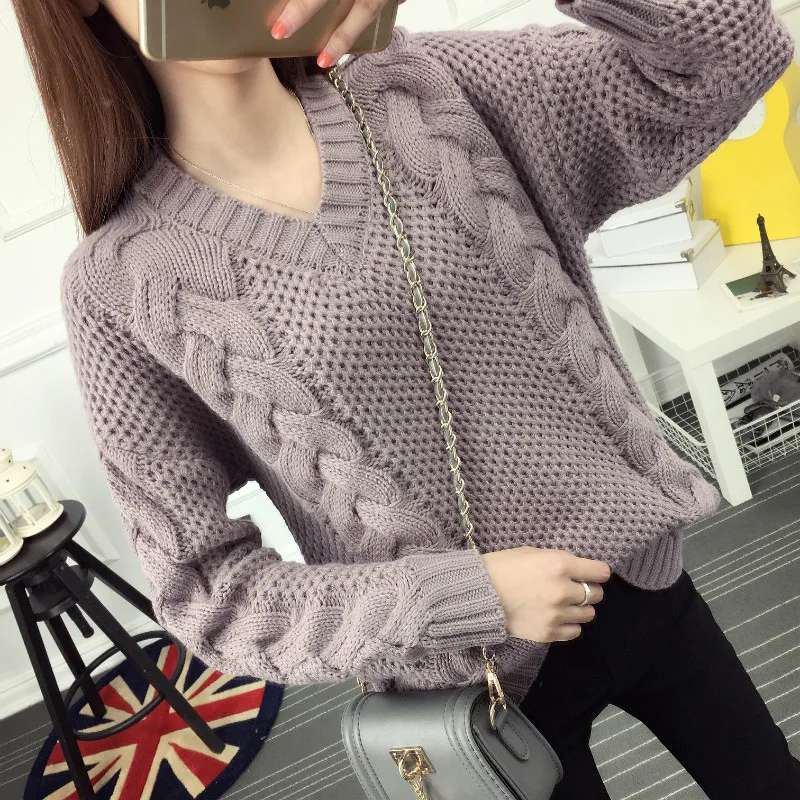 2021 Women Pullover Female Sweater Fashion Autumn Winter Warm Casual Loose Knitted Tops | Женская одежда