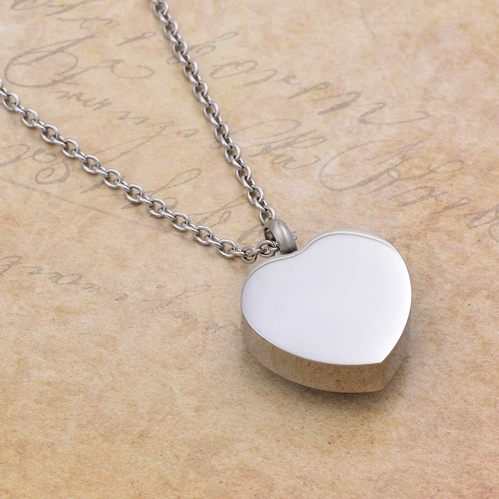 Blue Glass Heart Cremation Urn Necklace Memorial Jewelry Stainless steel Ashes Keepsake 316 L Health | Украшения и аксессуары