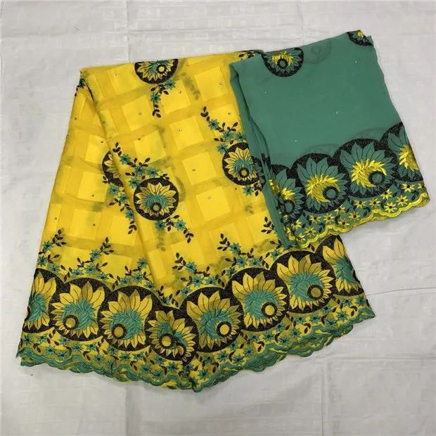Nigerian lace fabric with stones 100%cotton dubai embroidered swiss voile in switzerland 5+2yards/lot YL | Дом и сад