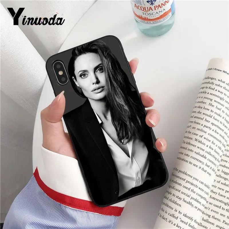 A7 Yinuoda Angelina Jolie черный ТПУ мягкий телефон чехол для iphone 8 7 6 6S Plus 5 5S SE XR X XS MAX Coque Shell Fundas Capa - Цвет: A7