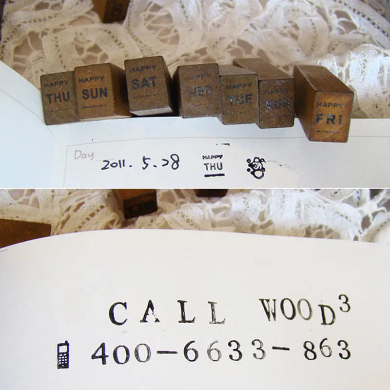 28 pieces / box number stamp DIY number stamp sealed wooden boxed retro diary accessories children's gifts