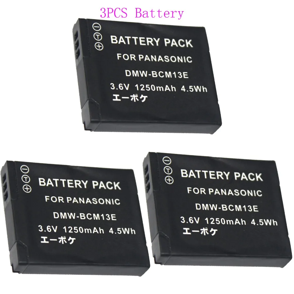 3 шт. 1250 мАч DMW BCM13E BCM13 BCM13PP литий ионные аккумуляторы для камеры Panasonic Lumix DMC ZS30 TZ40 TZ41