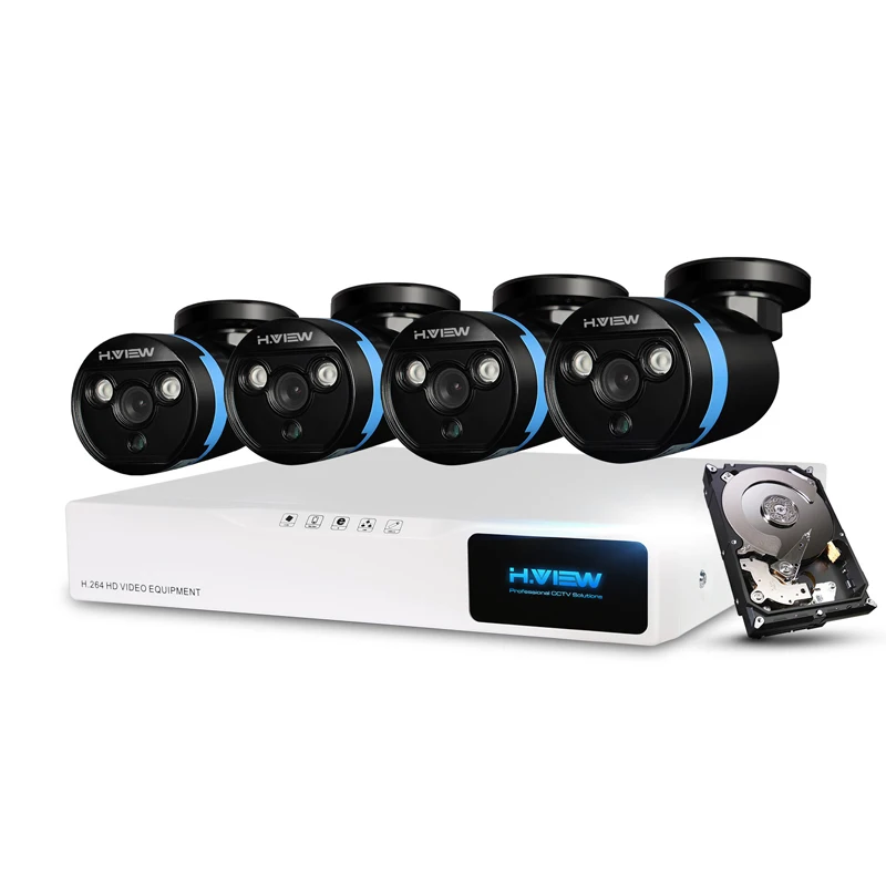 H. View 8CH 1080 P CCTV DVR системы s с 1 ТБ жесткий диск 4 шт. 2.0MP AHD камеры скрытого