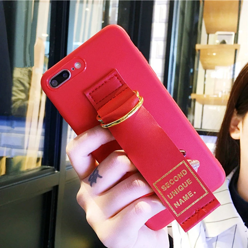 Wmzsucc Бизнес Chic обычный кожаный браслет телефона чехол для iPhone X 8 7 Чехол 6 плюс Рука
