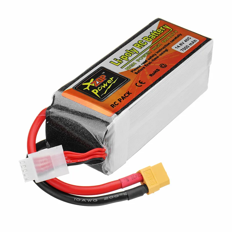 ZOP Мощность 14 8 V 7000 мА/ч 40C 4S Перезаряжаемые Lipo Батарея XT60 разъем для модели RC |
