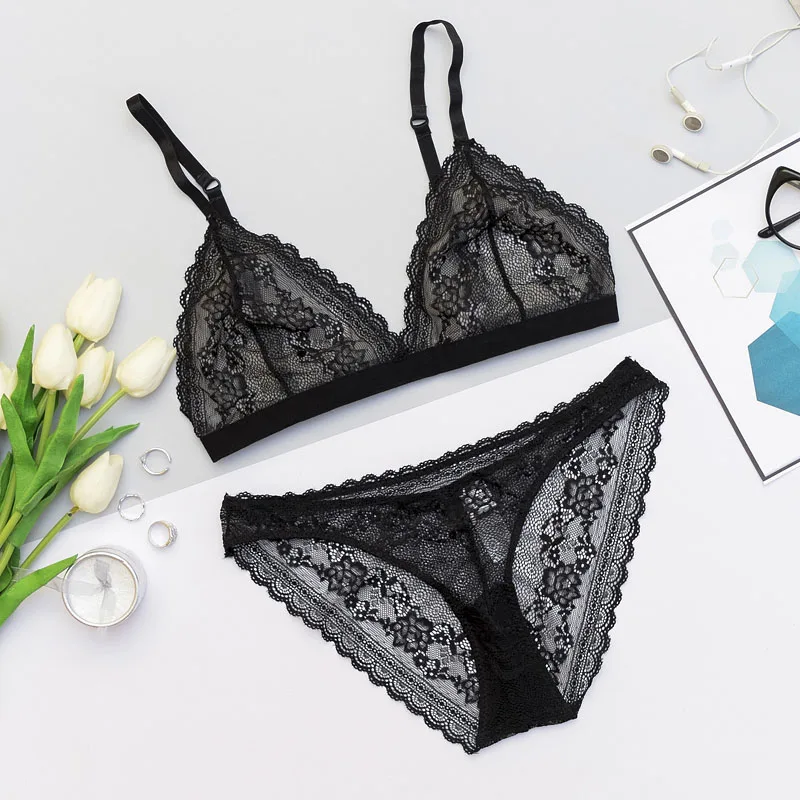 2019 новый стиль летний кружевной комплект с бюстгальтером тонкими чашечками