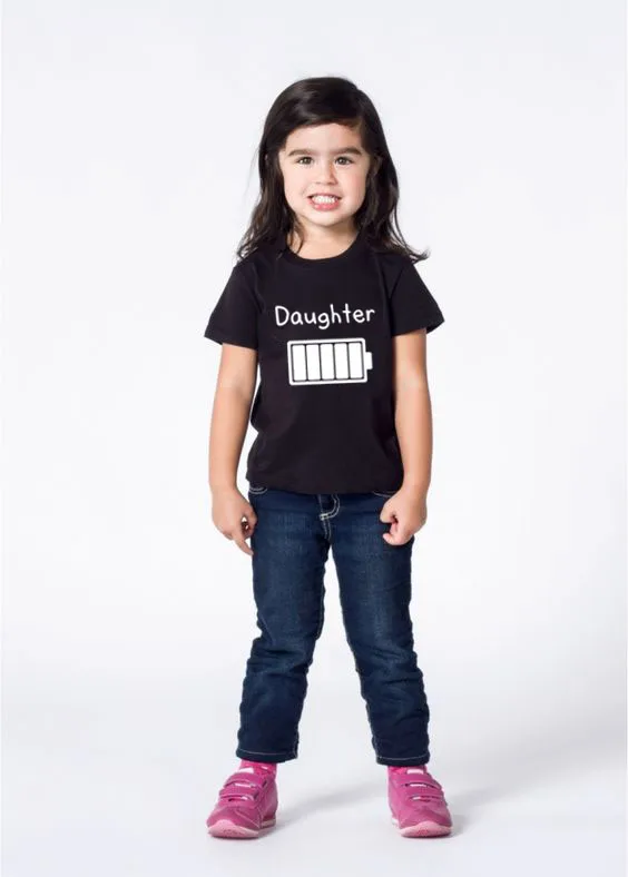Camiseta de manga corta para ni&ntilde;os y ni&ntilde;as, ropa informal divertida con estampado de bater&iacute;a, cuello redondo, Verano-0