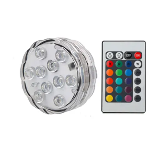 1 lamp 1 controller 10 Светодиодный подводный светильник с дистанционным управлением IP68 водонепроницаемый RGB многоцветный На Батарейках погружная ваза украшение лампа для бассейна - Испускаемый цвет: 1 lamp 1 controller