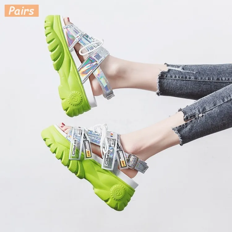 2019 г. новые женские босоножки на массивной платформе летние пляжные сандалии с