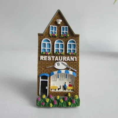 Restaurant Голландские туристические сувенирные магниты на холодильник 3D Красочные дома смолы холодильник магнитные наклейки домашний декор украшения - Цвет: Restaurant