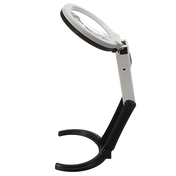 

1Pcs Foldable 2.5X 8X Table Desk Magnifier Stand Handheld Lamp Magnifying Glass Lens with 10 LED Light Portable