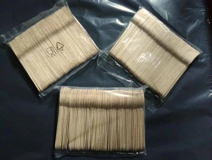 100 шт./упак. одноразовые деревянные столовые приборы Ножи вилки и ложки посуда