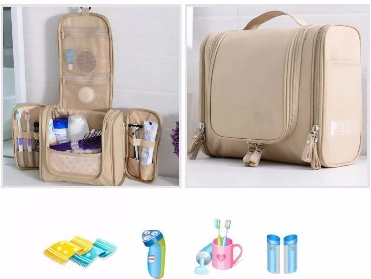 travel organizer men Shaving Makeup Bag Deluxe Cosmetic Bag women neceser beauty Toiletry bath case hanging make up Pouch Holder