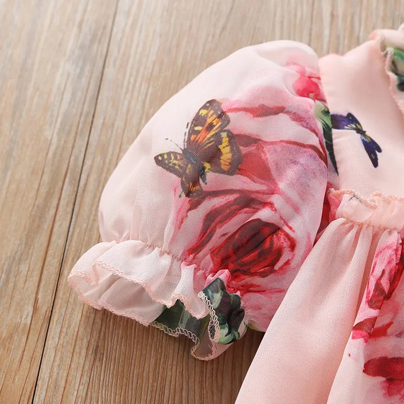Melario Baby Girls Dress Kids Dresses For Girls Cute Toddler Kid Baby Girl Short sleeve Floral Party Princess Boho Pageant Dress