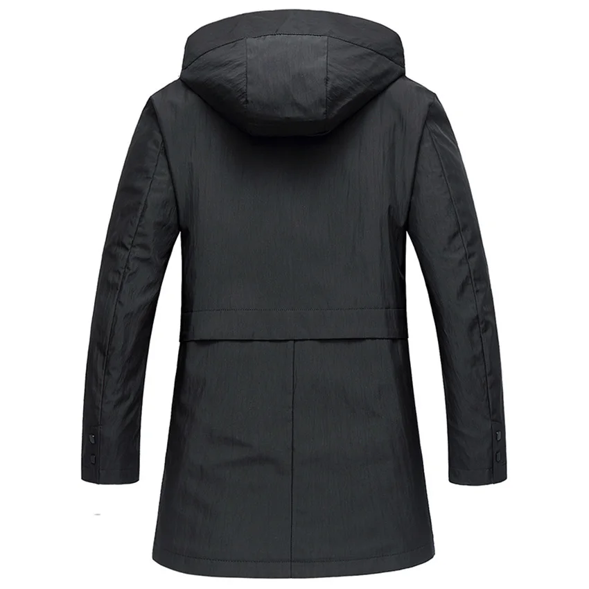 Мужской Тренч средней длины с капюшоном новая стильная куртка для отдыха на