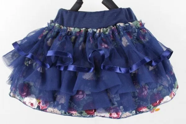 Тюлевая короткая юбка с цветочным узором для девочек в возрасте от 2 до 6 лет