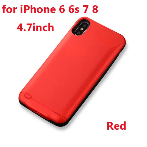 6 6s 7 8 Red Чехол для зарядного устройства для iPhone X XS Max XR 6 6 s 7 8 3000/4000/5000mAh power Bank зарядный чехол для iPhone X XS 8 7 6 6 s Plus - Цвет: 6 6s 7 8 Red
