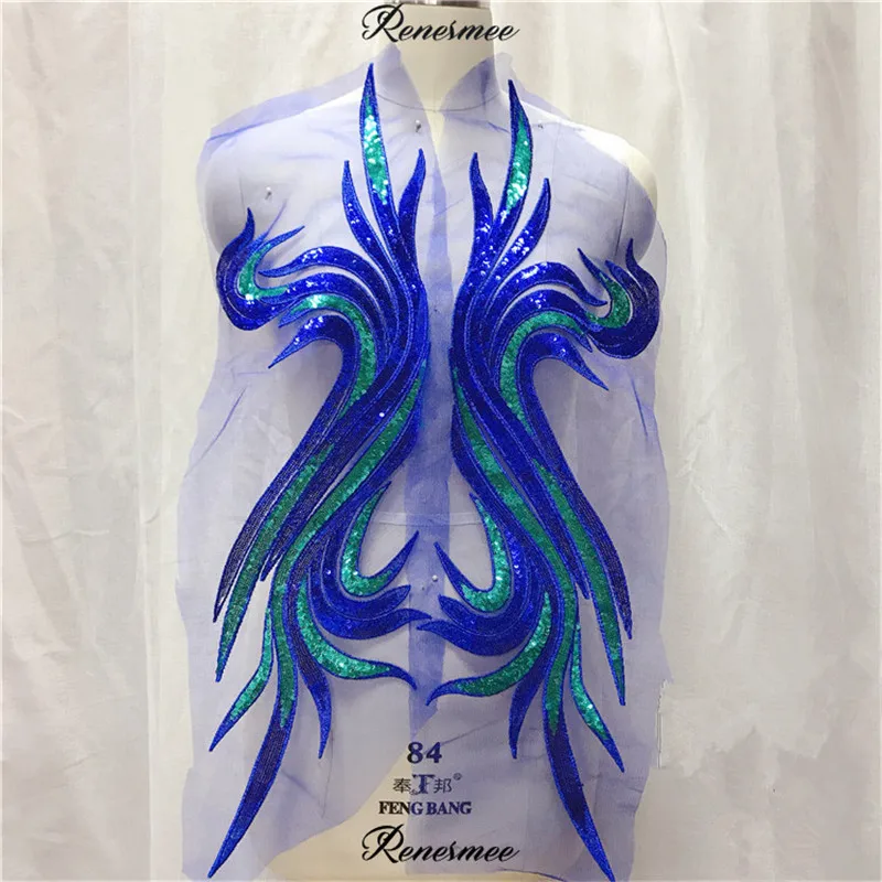 1 пара большие блестки золотой сапфир Кружевная аппликация сделай сам ткань для