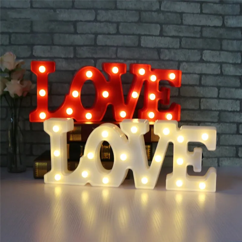 3D Светодиодная лампа с надписью Love USB и батареей ночник настольная для
