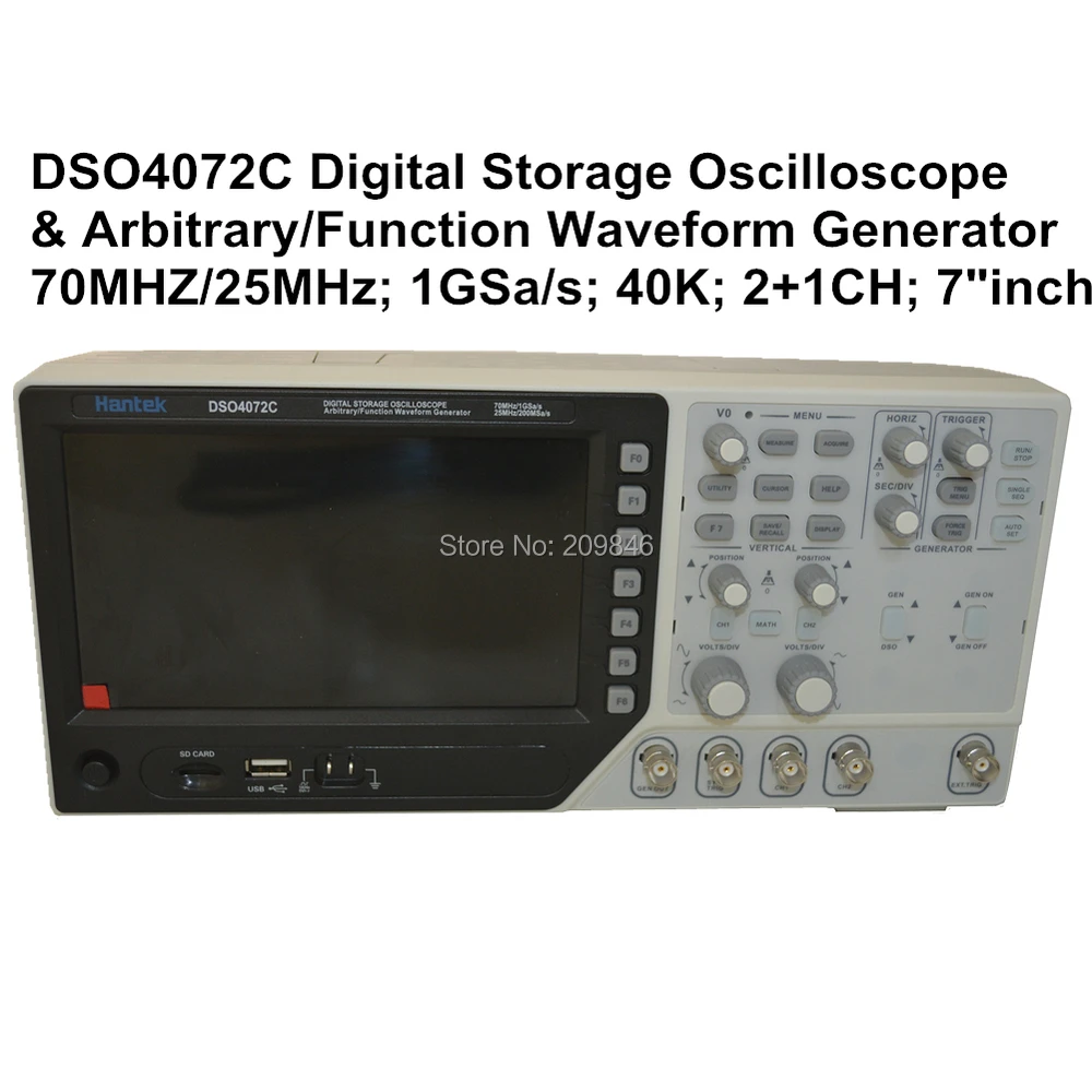 H205 Hantek dso4072c 2 канальный цифровой осциллограф 1 канал произвольные/Функция