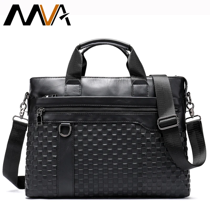Портфель MVA из натуральной кожи для мужчин деловая сумка компьютера мужской