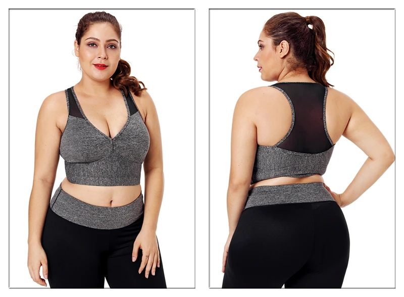 Plus Size Workout Sports Crop Tops Gym Racerback Seamless Yoga Fitness Sport Bra Top Padded Activewear for Women Tops Crops