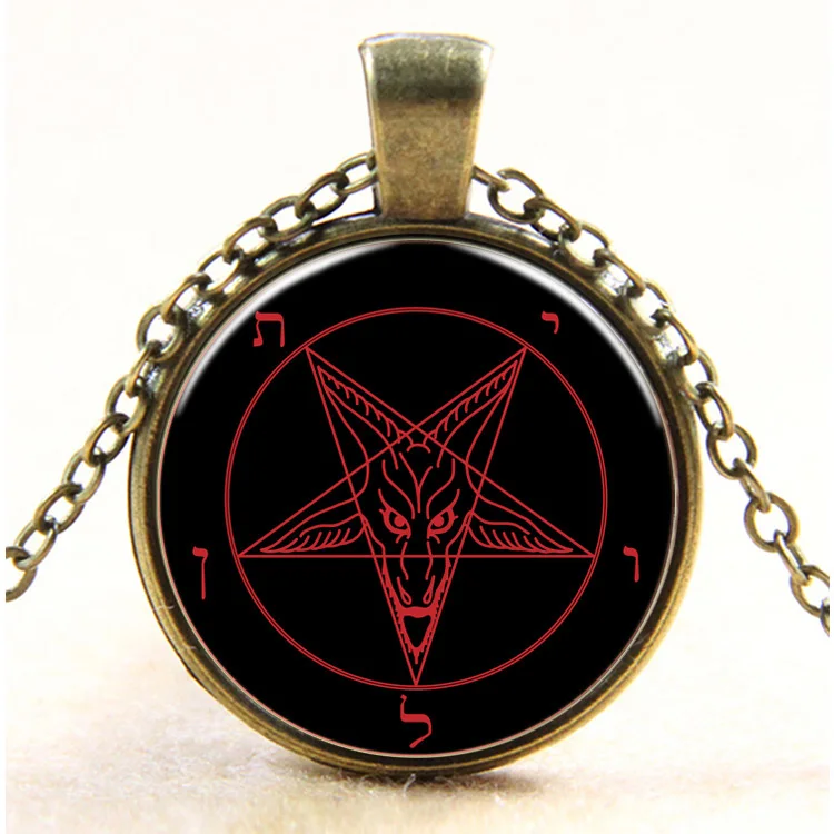 Ожерелье с подвеской Baphomet в виде пятиконечной звезды Античная бронзовая цепочка