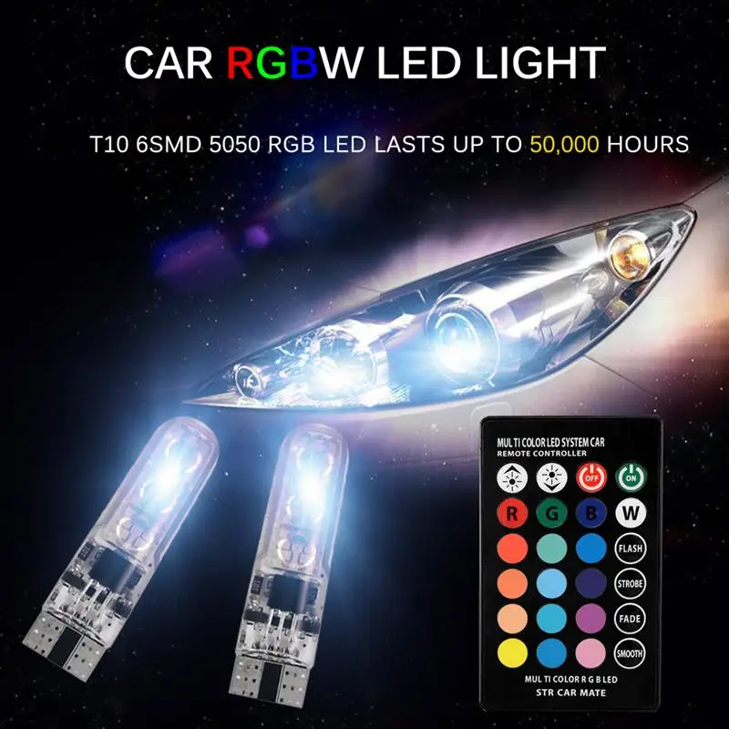 T10 5050 светодиодный 6SMD 12 В 2 Вт крыши автомобиля Чтение свет авто RGBW светильник с
