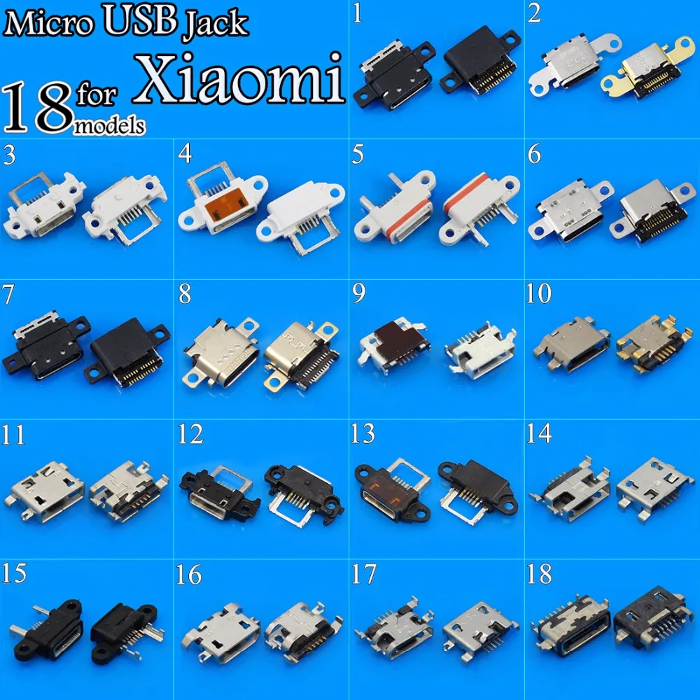 18 модель порт зарядки Micro USB разъем для xiaomi M2 2A 2S M3 M4 Mi4 Mi5 Mi6 M6/hongmi 1S 2 2A 2S Запчасти для авто
