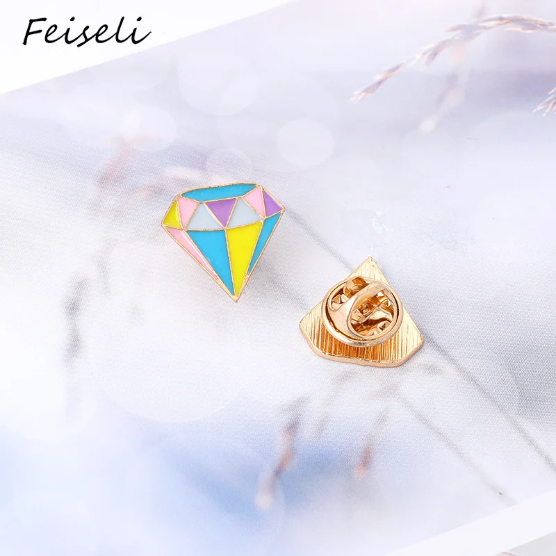 Feiseli Brand New Colorful Shiny Prismatic Pencil Shape Stars Brooch For Women Lovely Mini Metal Cartoon Corsage Gift | Украшения и